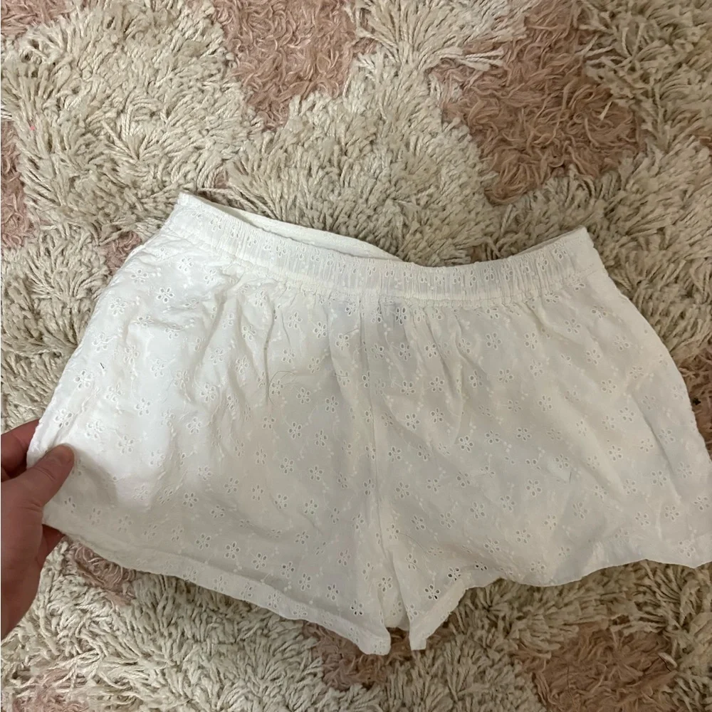 Ralph Lauren Kids White Eyelet Shorts